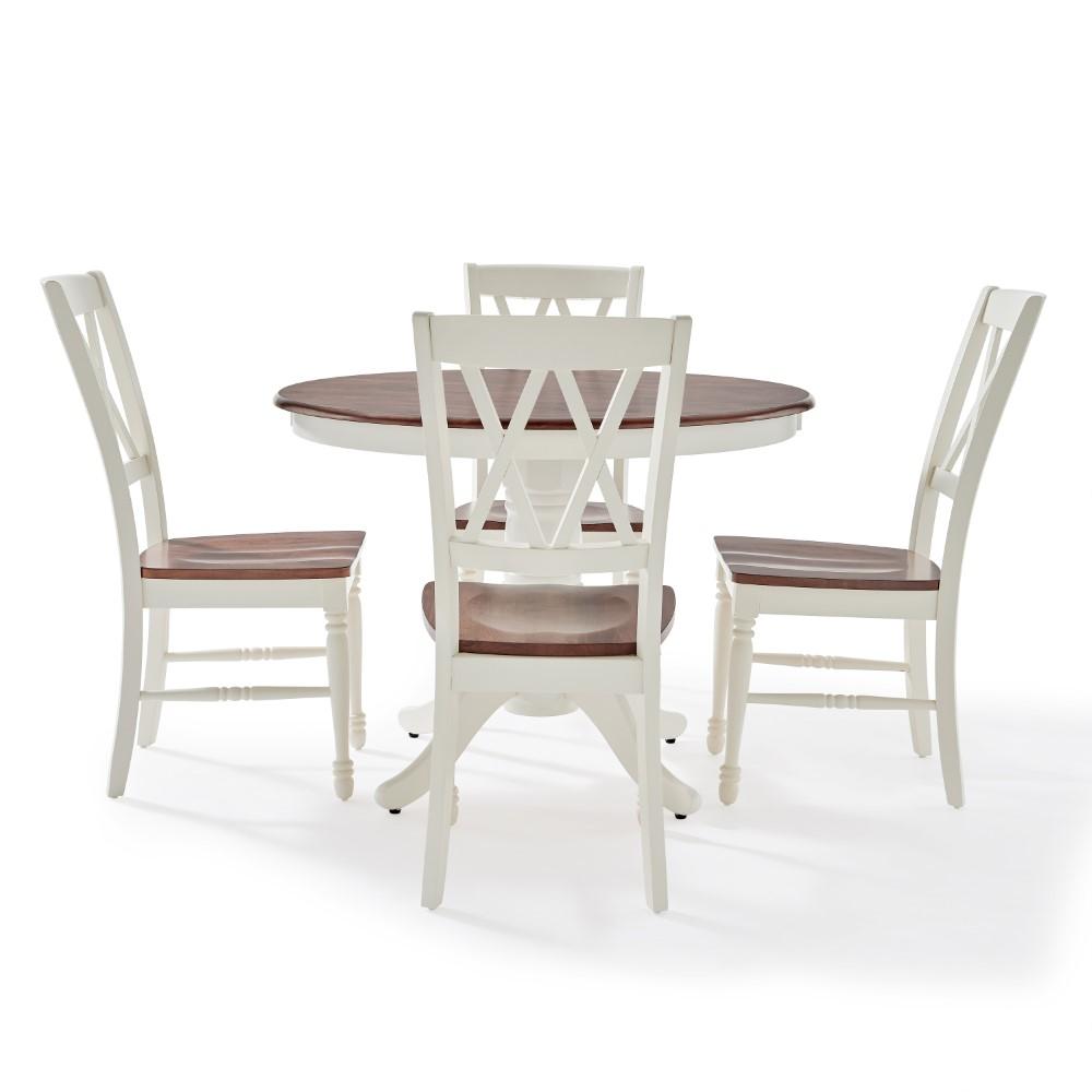 Crosley Furniture - Shelby 5 Piece Round Dining Set White - Table, 4 Chairs - KF13039WH veiw 2