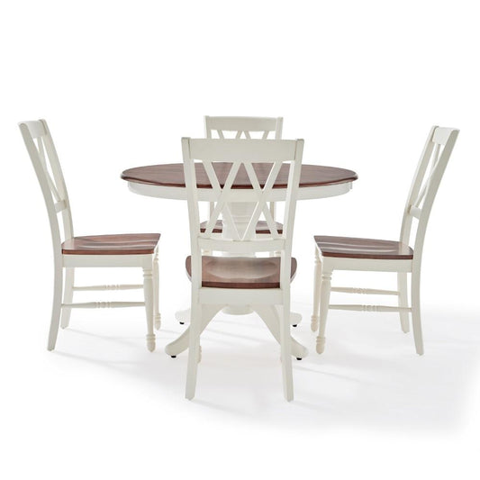 Crosley Furniture - Shelby 5 Piece Round Dining Set White - Table, 4 Chairs - KF13039WH veiw 2