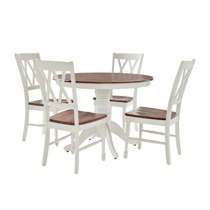 Crosley Furniture - Shelby 5 Piece Round Dining Set White - Table, 4 Chairs - KF13039WH veiw 3