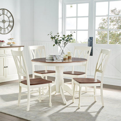 Crosley Furniture - Shelby 5 Piece Round Dining Set White - Table, 4 Chairs - KF13039WH veiw 5