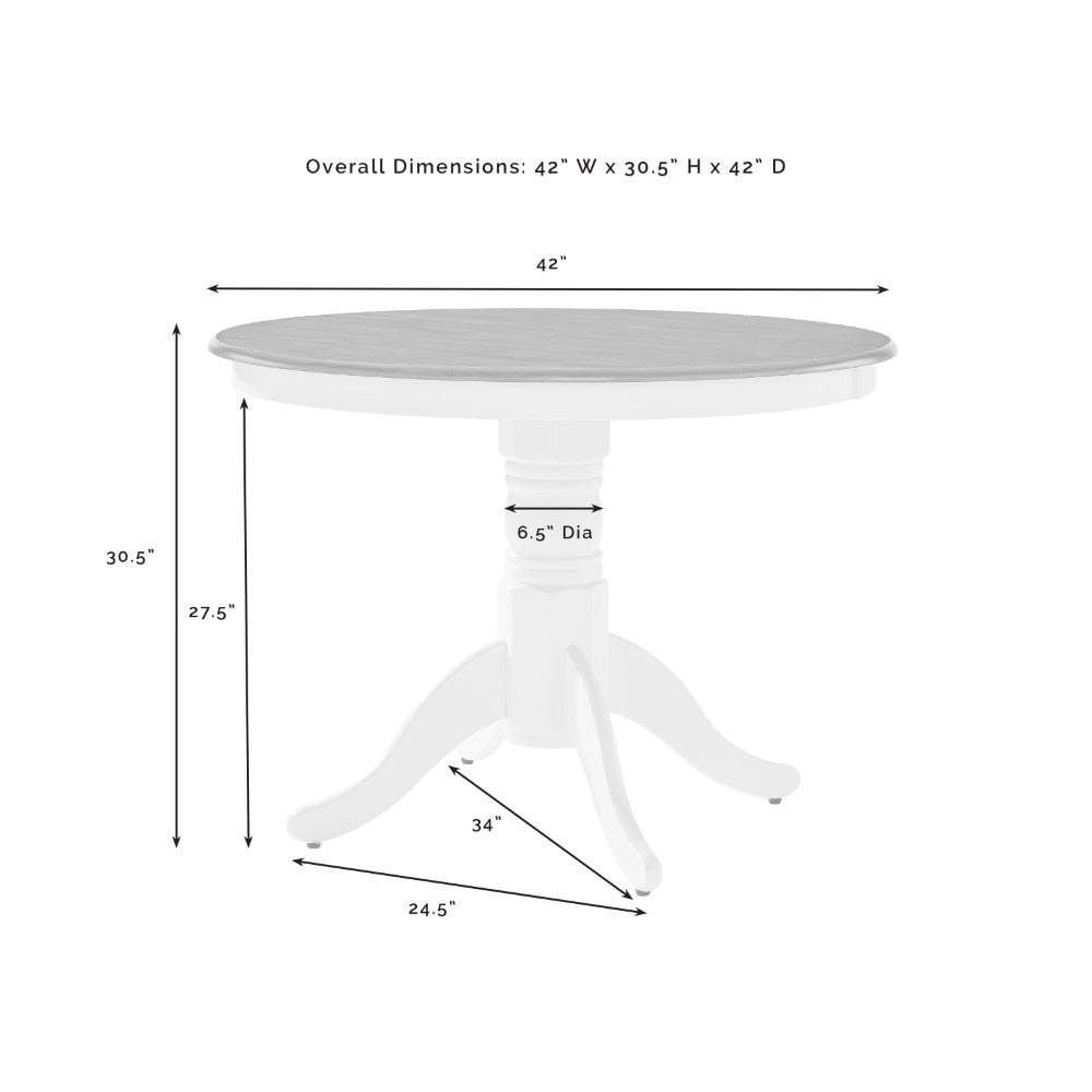 Crosley Furniture - Shelby Round Dining Table Distressed White - KF33100WH view 3