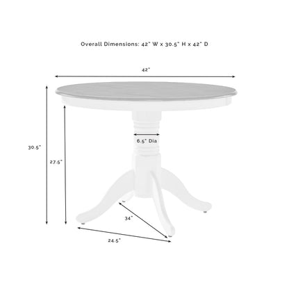 Crosley Furniture - Shelby Round Dining Table Distressed White - KF33100WH view 3
