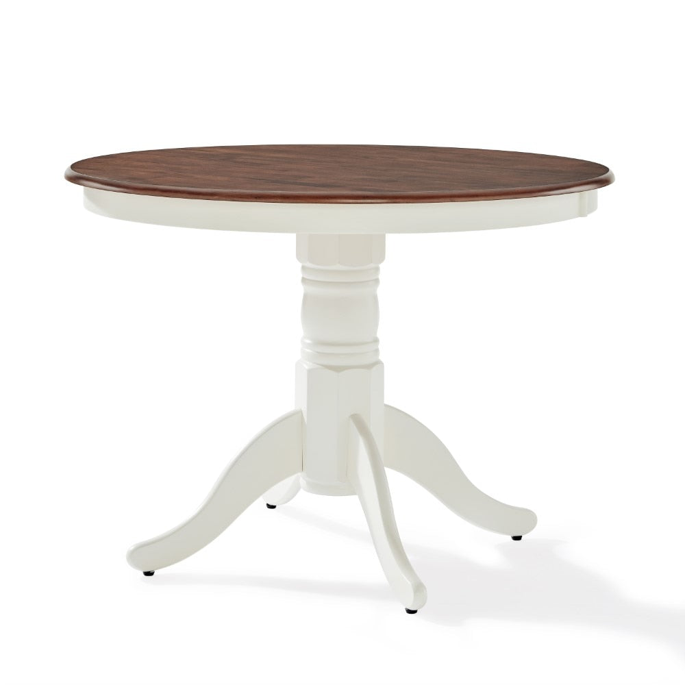 Crosley Furniture - Shelby Round Dining Table Distressed White - KF33100WH veiw 1