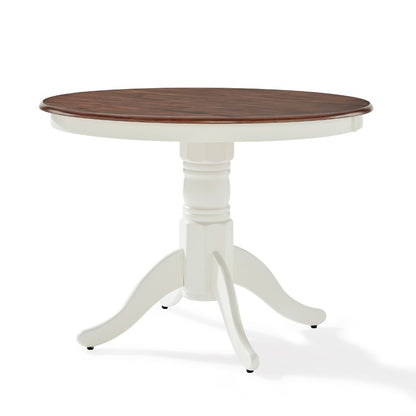 Crosley Furniture - Shelby Round Dining Table Distressed White - KF33100WH veiw 1