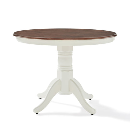 Crosley Furniture - Shelby Round Dining Table Distressed White - KF33100WH veiw 2