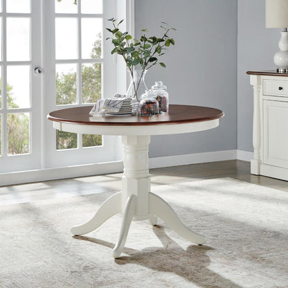 Crosley Furniture - Shelby Round Dining Table Distressed White - KF33100WH veiw 4