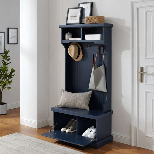 Crosley Furniture - Shoreline Hall Tree Navy - CF6030-NV veiw 1