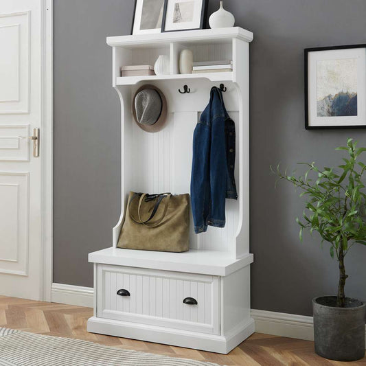 Crosley Furniture - Shoreline Hall Tree White - CF6030-WH veiw 1