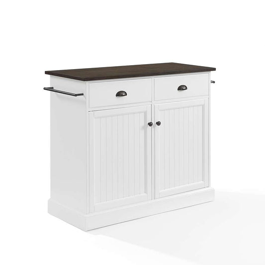 Crosley Furniture - Shoreline Kitchen Island White/Dark Brown - CF3038BR-WH veiw 2