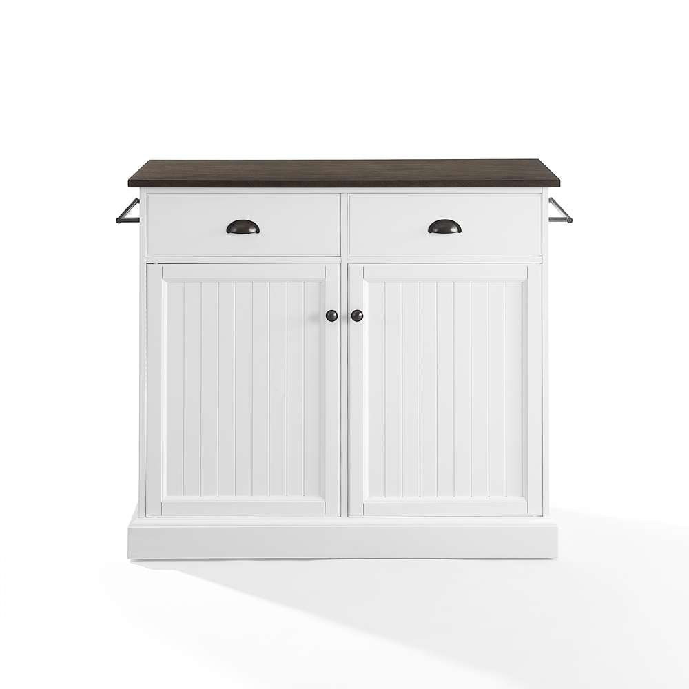 Crosley Furniture - Shoreline Kitchen Island White/Dark Brown - CF3038BR-WH veiw 3