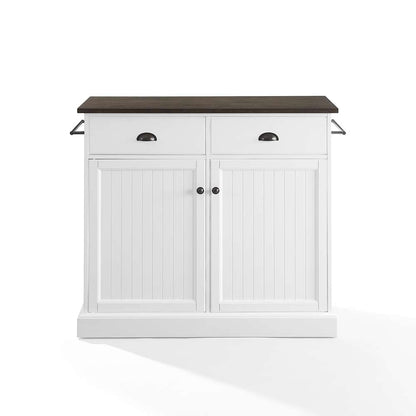 Crosley Furniture - Shoreline Kitchen Island White/Dark Brown - CF3038BR-WH veiw 3