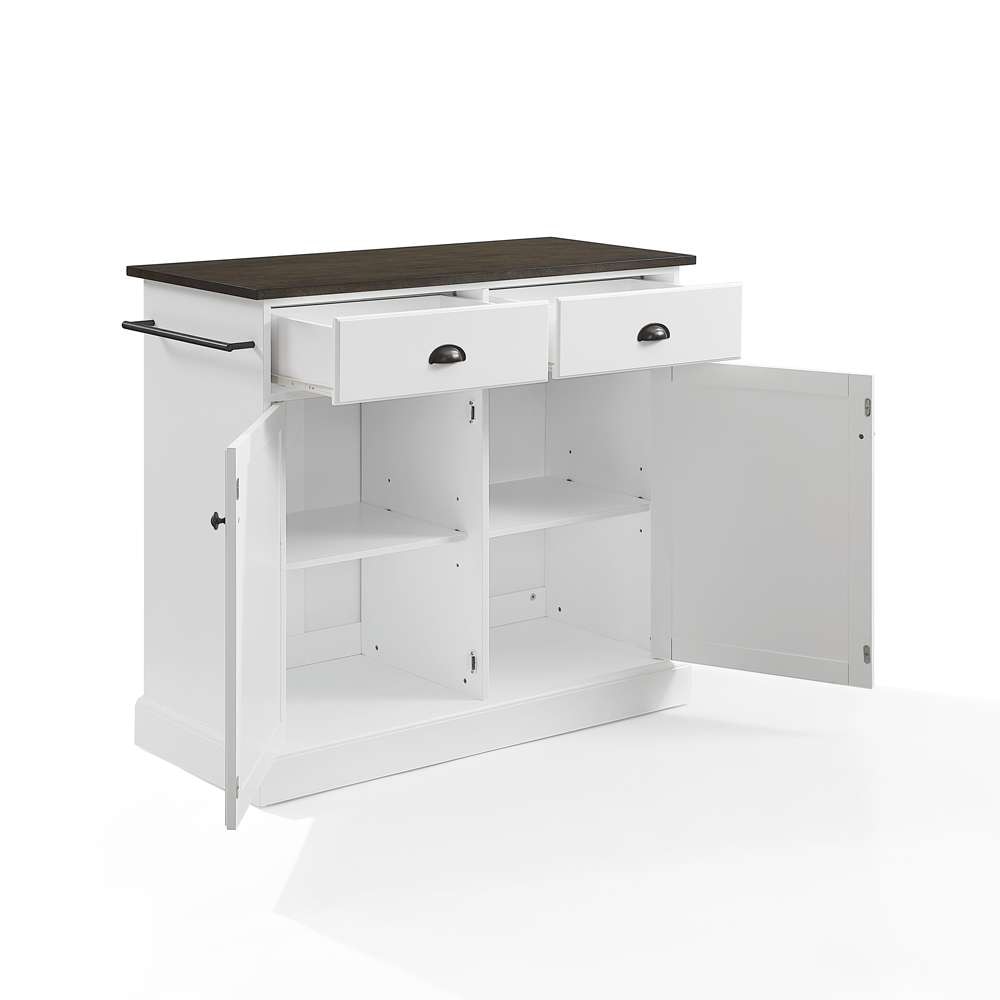 Crosley Furniture - Shoreline Kitchen Island White/Dark Brown - CF3038BR-WH veiw 4
