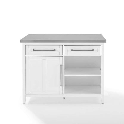 Crosley Furniture Silvia Stainless Steel Top Kitchen Island White/Stainless Steel - KF30080SS-WH veiw 9