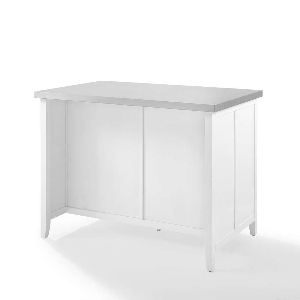 Crosley Furniture Silvia Stainless Steel Top Kitchen Island White/Stainless Steel - KF30080SS-WH veiw 11