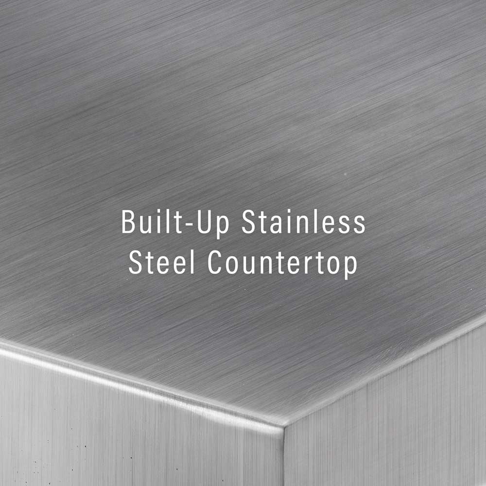 Crosley Furniture Silvia Stainless Steel Top Kitchen Island W/X-Back Stools White/Gray - Kitchen Island & 2 Stools - KF30083WH-GY veiw 5