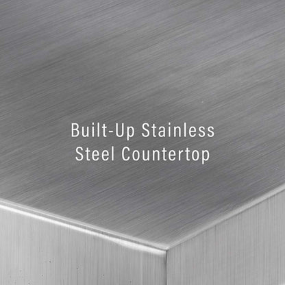 Crosley Furniture Silvia Stainless Steel Top Kitchen Island W/X-Back Stools White/Gray - Kitchen Island & 2 Stools - KF30083WH-GY veiw 5