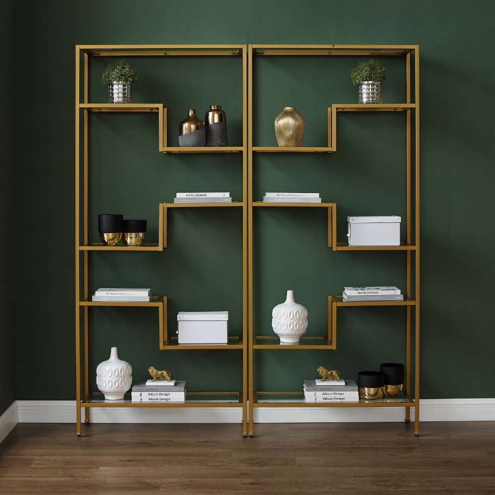 Crosley Furniture - Sloane 2Pc Etagere Set Gold - 2 Etageres - KF13051GL veiw 2