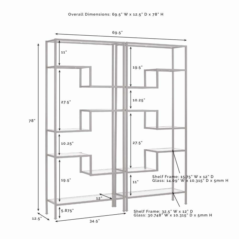 Crosley Furniture - Sloane 2Pc Etagere Set Gold - 2 Etageres - KF13051GL veiw 3