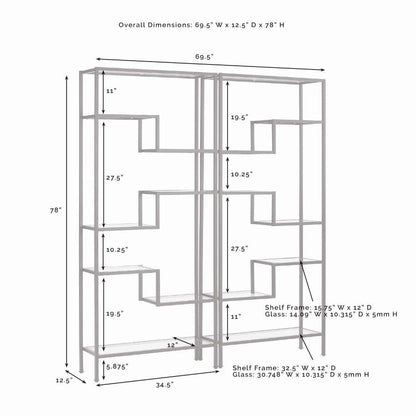 Crosley Furniture - Sloane 2Pc Etagere Set Gold - 2 Etageres - KF13051GL veiw 3