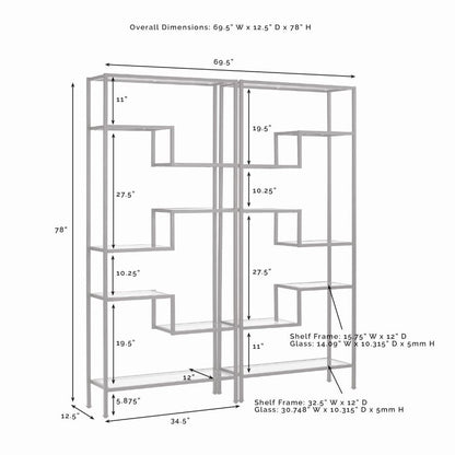 Crosley Furniture - Sloane 2 Piece Etagere Set Matte Black - 2 Etageres - KF13051MB veiw 3