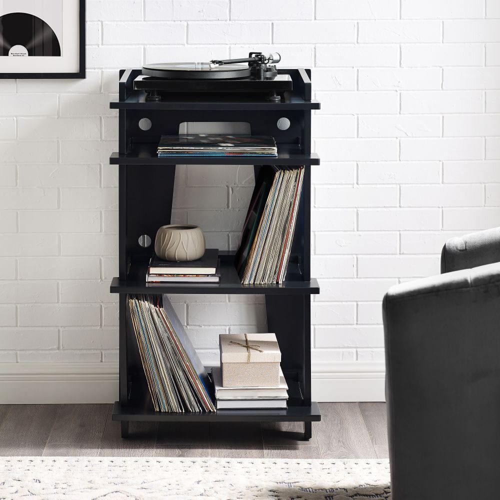 Crosley Furniture - Soho Record Player Stand With Vinyl Storage - CF1112-BK view 4