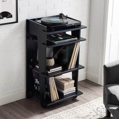 Crosley Furniture - Soho Record Player Stand With Vinyl Storage - CF1112-BK view 5
