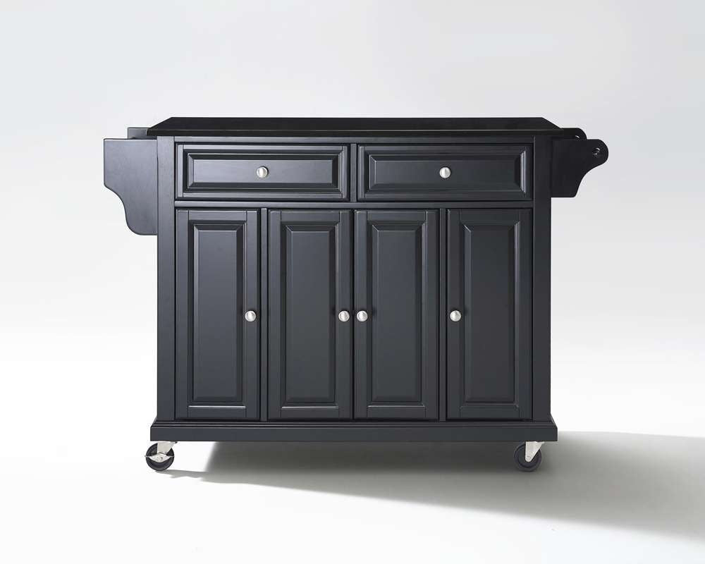 Crosley Furniture - Solid Black Granite Top Kitchen Cart/Island in Black Finish - KF30004EBK veiw 1