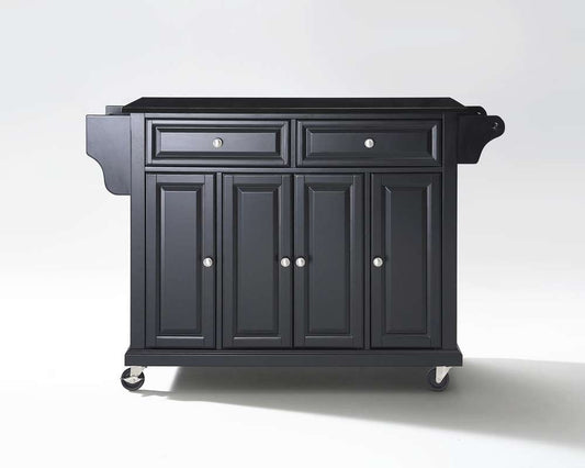 Crosley Furniture - Solid Black Granite Top Kitchen Cart/Island in Black Finish - KF30004EBK veiw 1