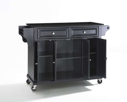 Crosley Furniture - Solid Black Granite Top Kitchen Cart/Island in Black Finish - KF30004EBK veiw 2