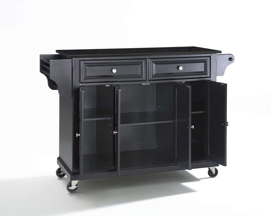 Crosley Furniture - Solid Black Granite Top Kitchen Cart/Island in Black Finish - KF30004EBK veiw 2