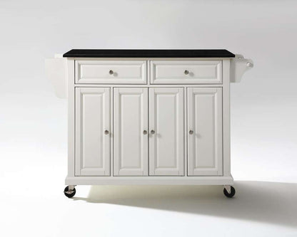 Crosley Furniture - Solid Black Granite Top Kitchen Cart/Island in White Finish - KF30004EWH veiw 1
