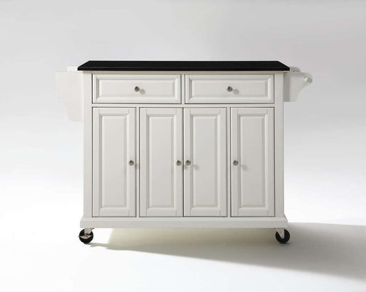 Crosley Furniture - Solid Black Granite Top Kitchen Cart/Island in White Finish - KF30004EWH veiw 1