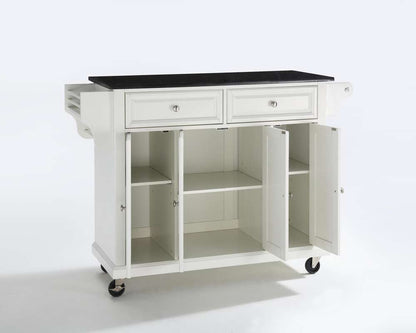 Crosley Furniture - Solid Black Granite Top Kitchen Cart/Island in White Finish - KF30004EWH veiw 2