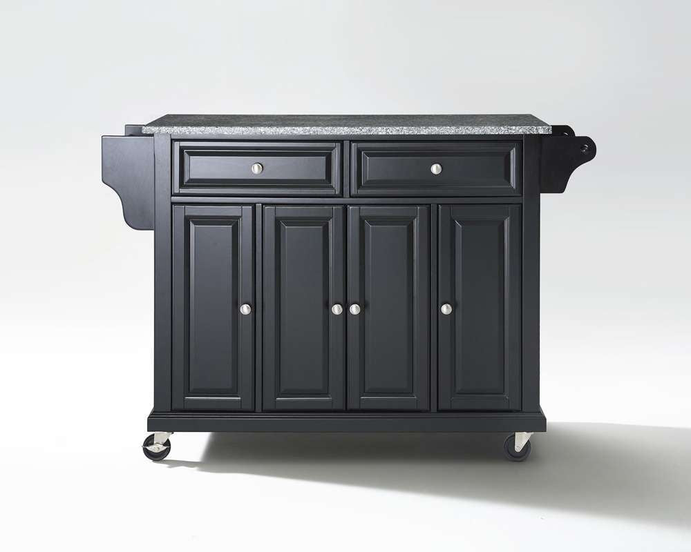 Crosley Furniture - Solid Granite Top Kitchen Cart/Island in Black Finish - KF30003EBK veiw 1