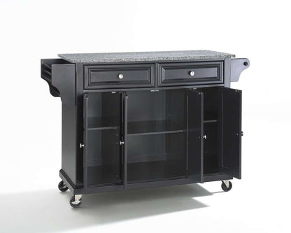 Crosley Furniture - Solid Granite Top Kitchen Cart/Island in Black Finish - KF30003EBK veiw 2