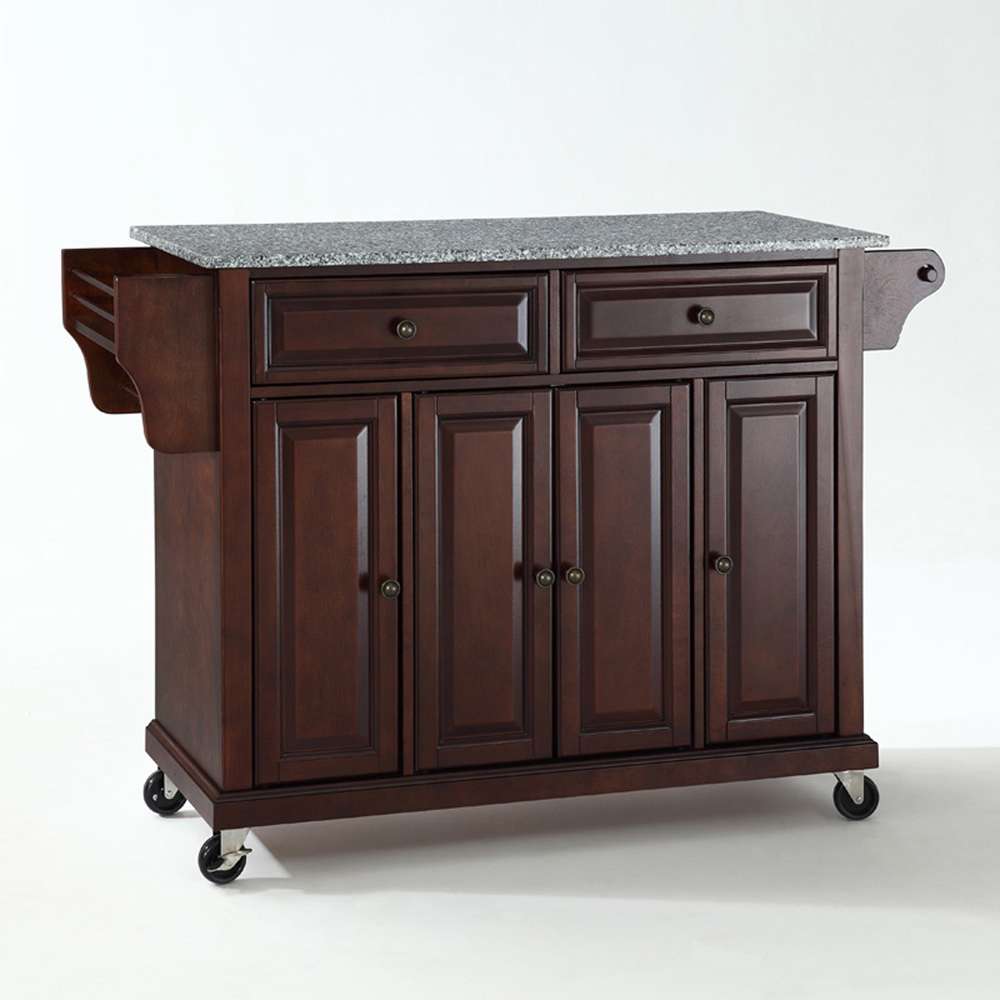 Crosley Furniture - Solid Granite Top Kitchen Cart/Island in Vintage Mahogany Finish - KF30003EMA view 1