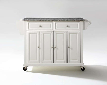 Crosley Furniture - Solid Granite Top Kitchen Cart/Island in White Finish - KF30003EWH veiw 1