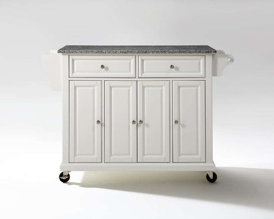 Crosley Furniture - Solid Granite Top Kitchen Cart/Island in White Finish - KF30003EWH veiw 1