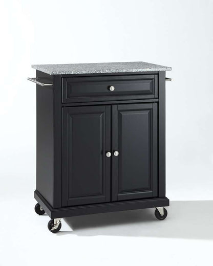Crosley Furniture - Solid Granite Top Portable Kitchen Cart/Island in Black Finish - KF30023EBK veiw 1