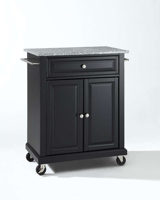 Crosley Furniture - Solid Granite Top Portable Kitchen Cart/Island in Black Finish - KF30023EBK veiw 1