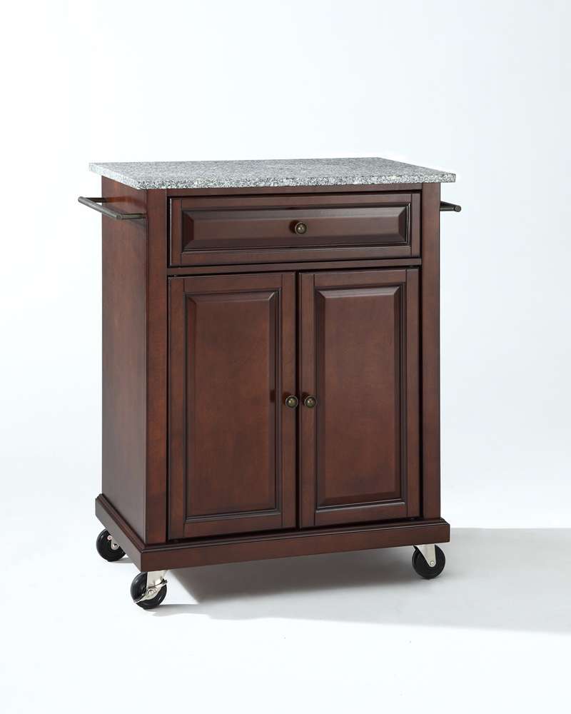 Crosley Furniture - Solid Granite Top Portable Kitchen Cart/Island in Vintage Mahogany Finish - KF30023EMA veiw 1
