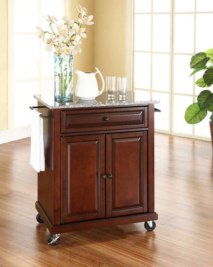 Crosley Furniture - Solid Granite Top Portable Kitchen Cart/Island in Vintage Mahogany Finish - KF30023EMA veiw 2