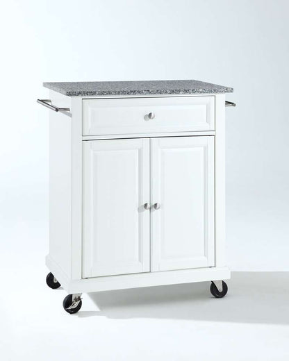 Crosley Furniture - Solid Granite Top Portable Kitchen Cart/Island in White Finish - KF30023EWH veiw 1