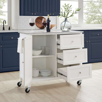 Crosley Furniture Soren Stainless Steel Top Kitchen Island/Cart White/Stainless Steel - KF30090SS-WH veiw 3