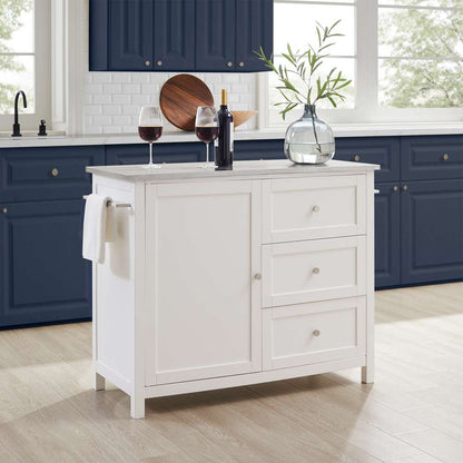 Crosley Furniture Soren Stainless Steel Top Kitchen Island/Cart White/Stainless Steel - KF30090SS-WH veiw 4