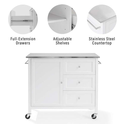 Crosley Furniture Soren Stainless Steel Top Kitchen Island/Cart White/Stainless Steel - KF30090SS-WH veiw 5