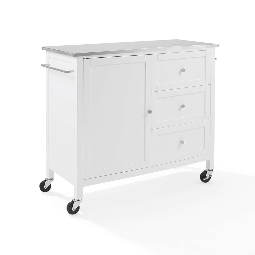 Crosley Furniture Soren Stainless Steel Top Kitchen Island/Cart White/Stainless Steel - KF30090SS-WH veiw 9