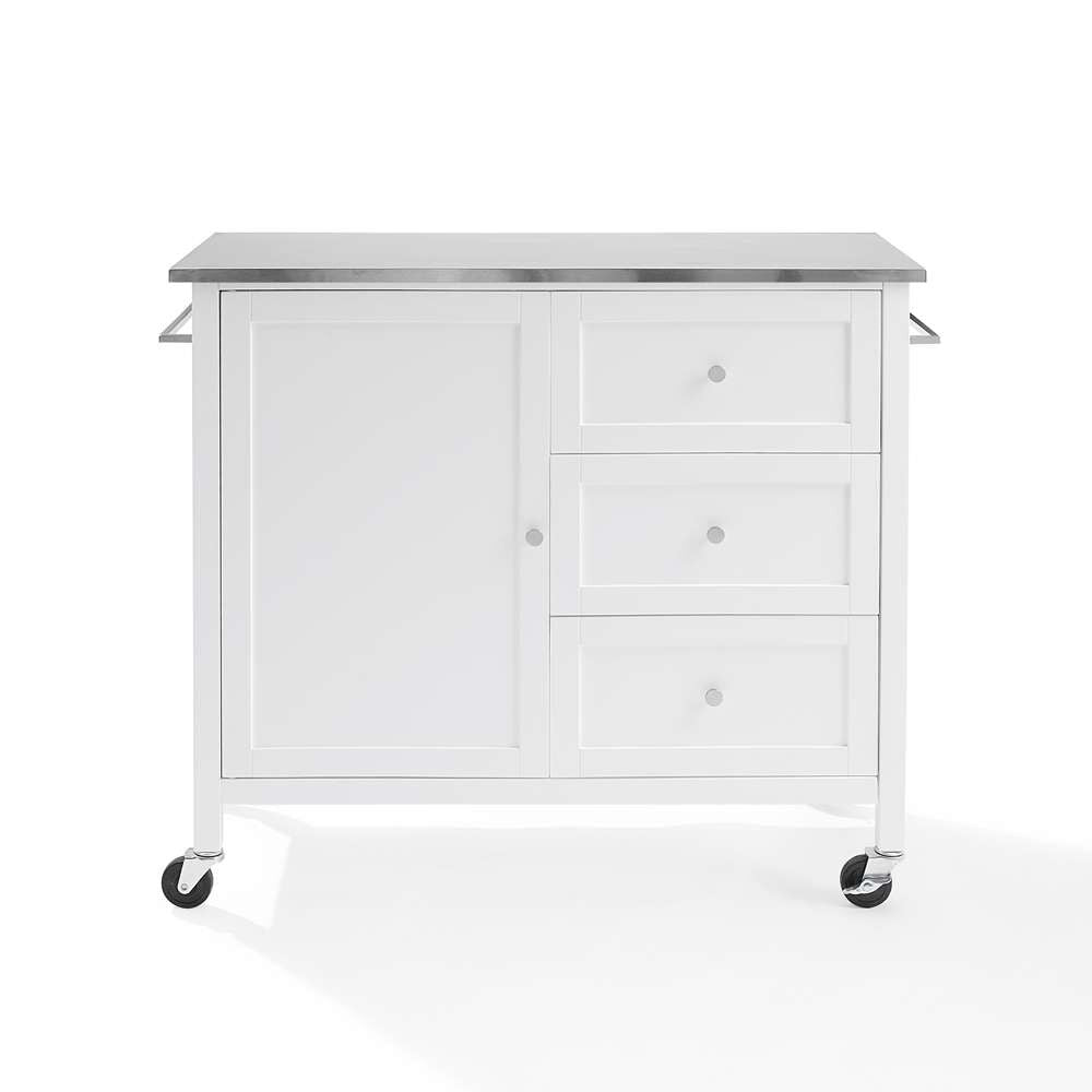Crosley Furniture Soren Stainless Steel Top Kitchen Island/Cart White/Stainless Steel - KF30090SS-WH veiw 10