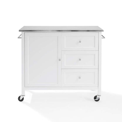 Crosley Furniture Soren Stainless Steel Top Kitchen Island/Cart White/Stainless Steel - KF30090SS-WH veiw 10