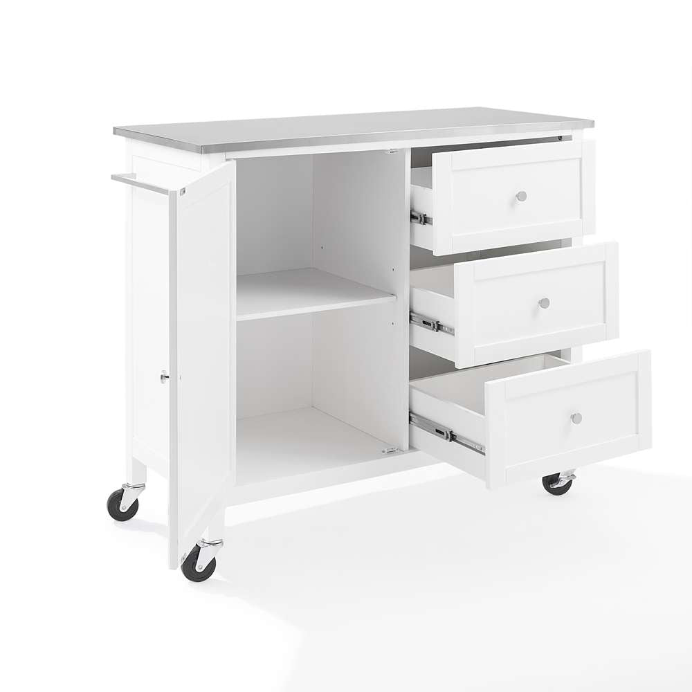 Crosley Furniture Soren Stainless Steel Top Kitchen Island/Cart White/Stainless Steel - KF30090SS-WH veiw 11